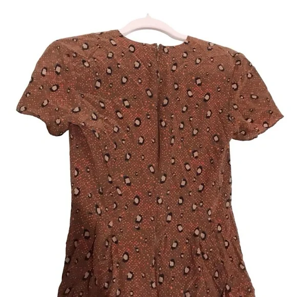 Slate + Willow Brown Faux Wrap Silk Dress size 4 - Picture 6 of 9